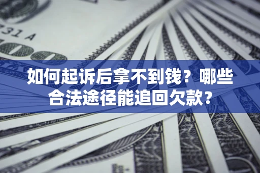 武汉如何起诉后拿不到钱？哪些合法途径能追回欠款？